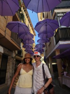 Man and woman inside the municipality of Brihuega, Spain