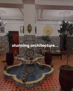 A lobby of a riad in Morocco