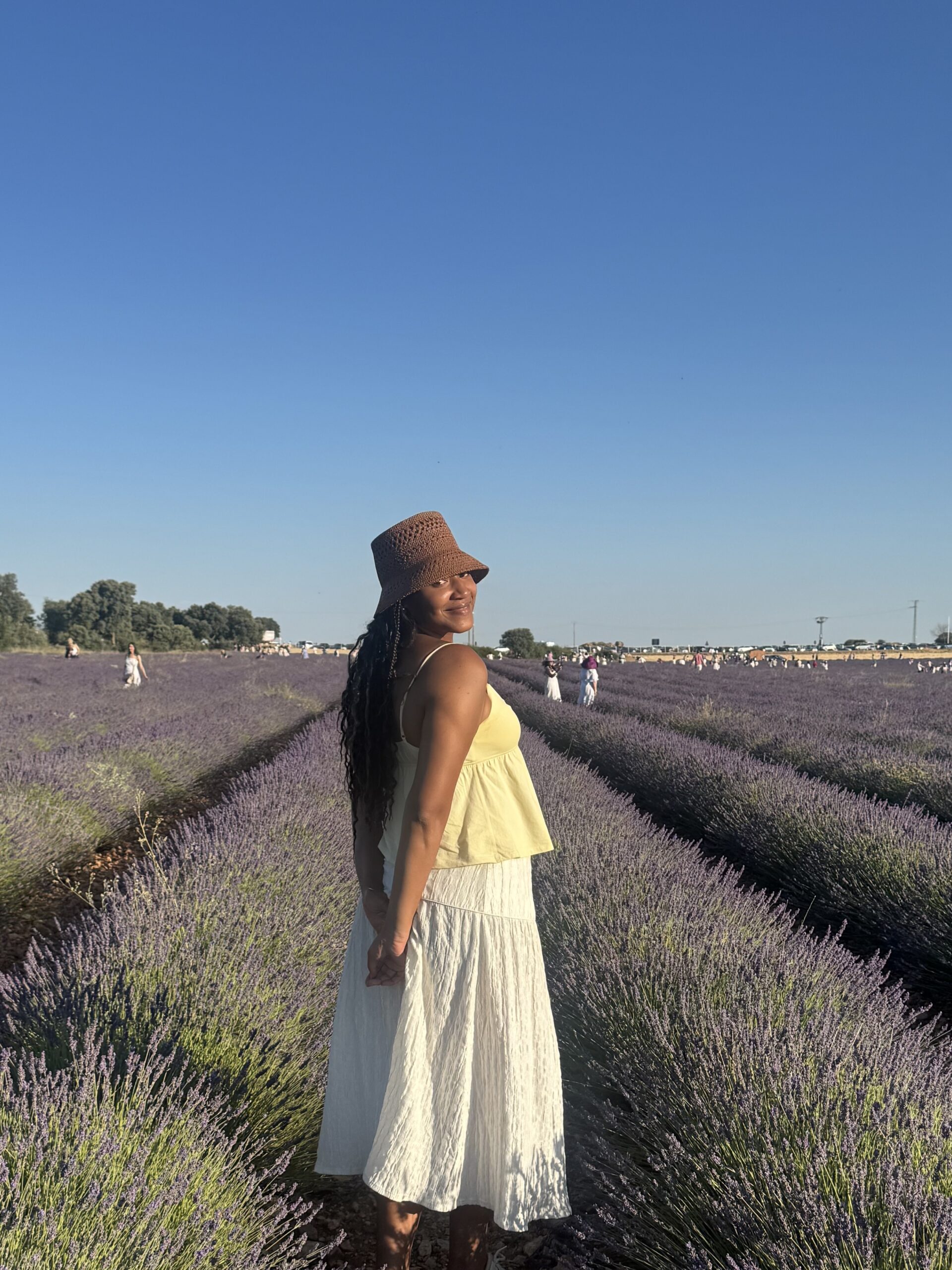Woman in Lavender fields in Brihuega, Spain