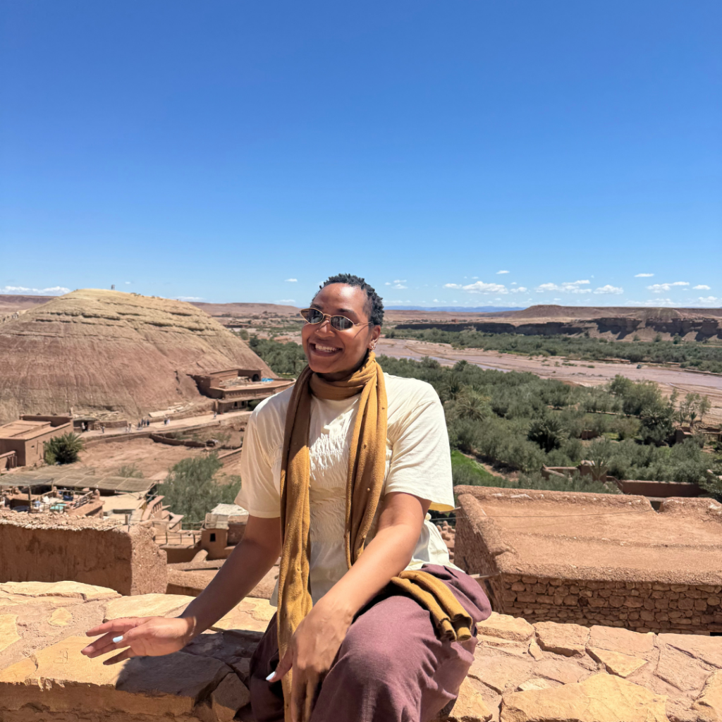 A solo woman traveler in the Moroccan desert